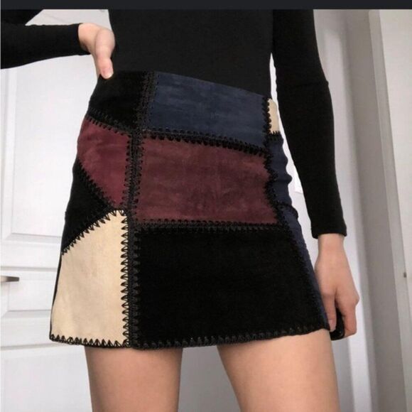 Zara Suede Patchwork Mini Skirt - Picture 5 of 14